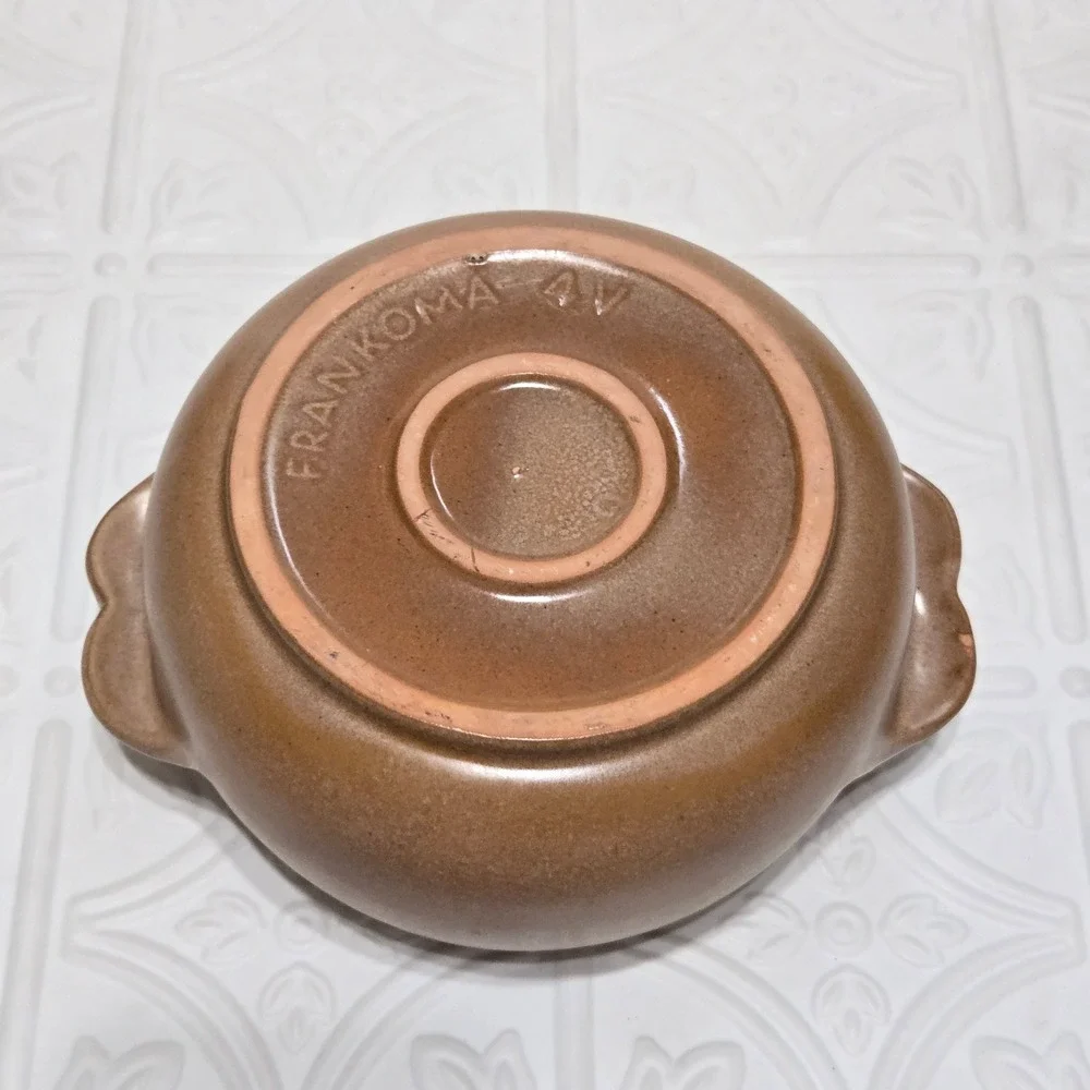 Frankoma Pottery Bean Pot Brown Tan 4V